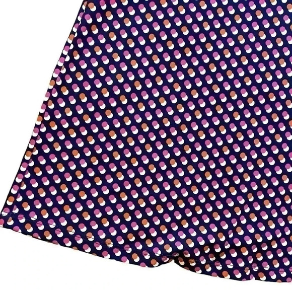 Michael Kors Medium Navy Blue Pink Circle Print Skater Dress - Picture 8 of 12